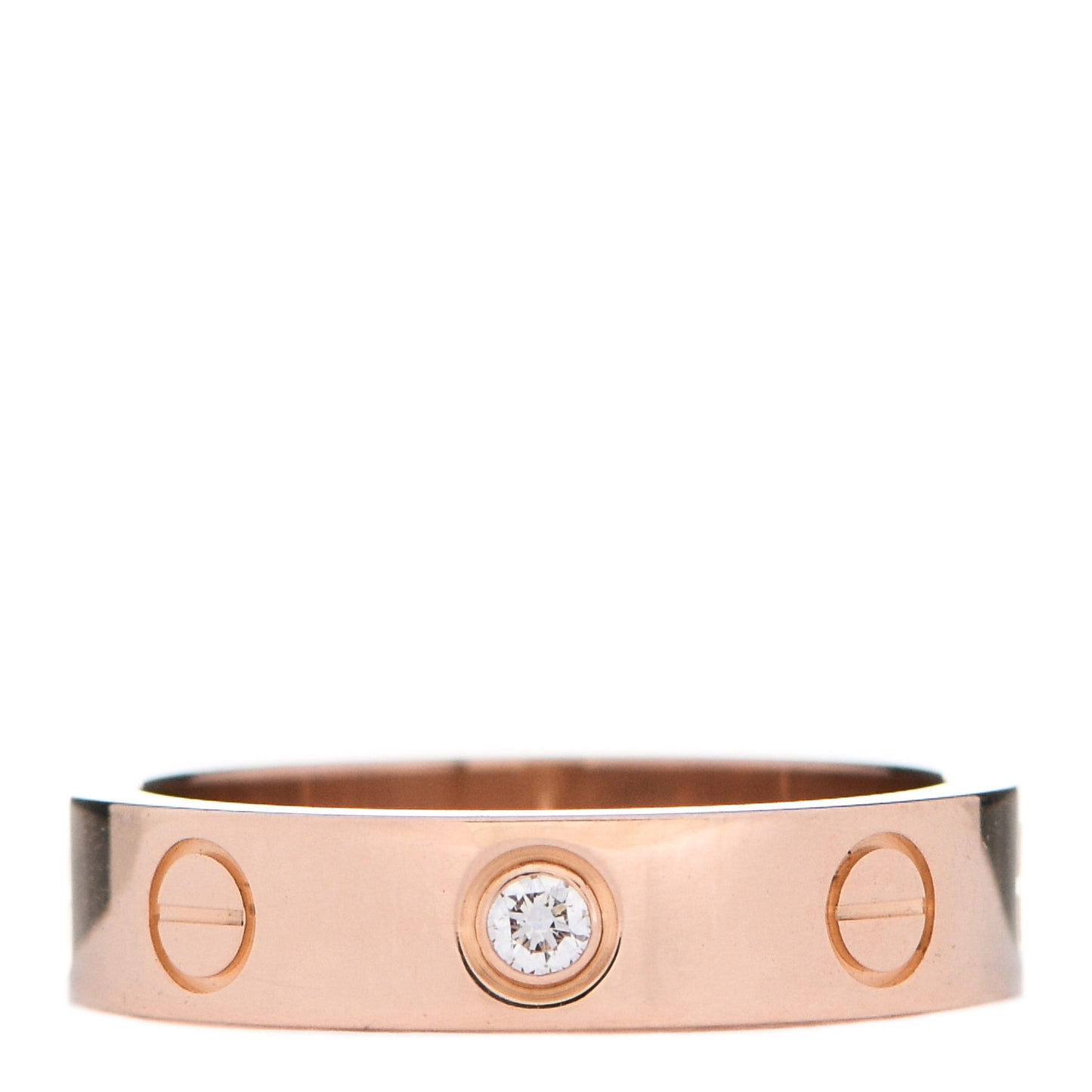 18K Pink Gold Diamond 4mm LOVE Wedding Band Ring 48 4.5