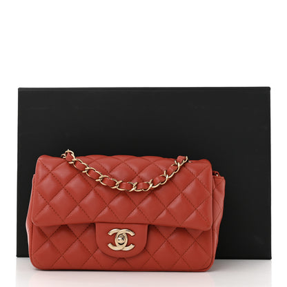 Chanel Lambskin Quilted Mini Rectangular Flap Brown 11 of 11