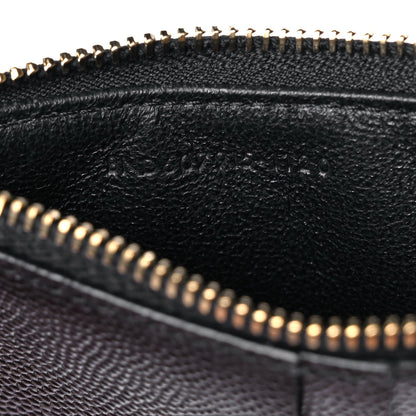Saint Laurent Grain De Poudre Matelasse Chevron Monogram Fragments Zippered Card Case Black 7 of 9