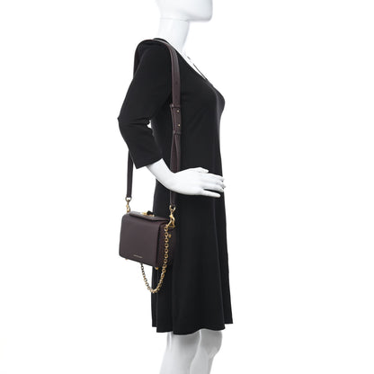Alexander McQueen Silky Amish Grained Goatskin Box Shoulder Bag 16 Burgundy 3 of 19