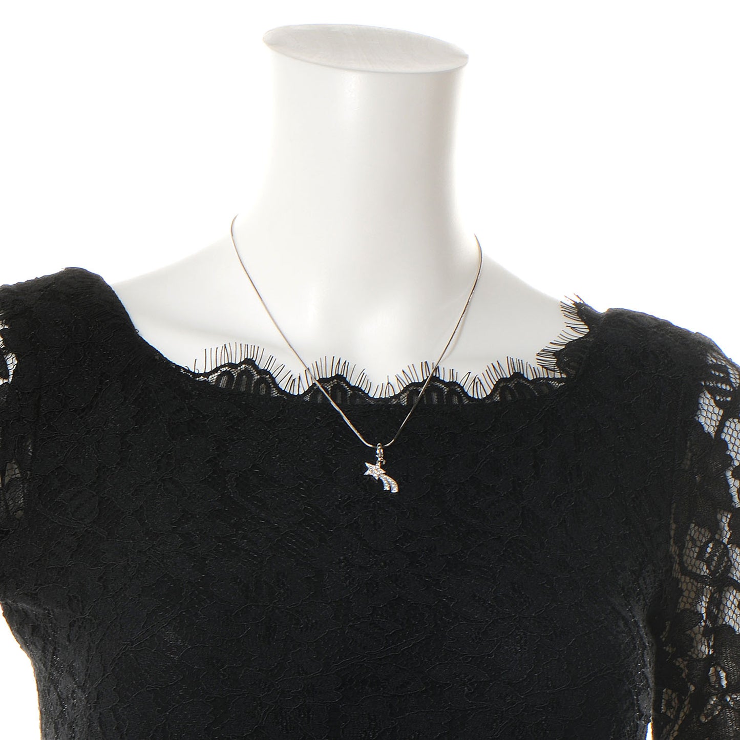 18k White Gold Diamond Comete Pendant Necklace