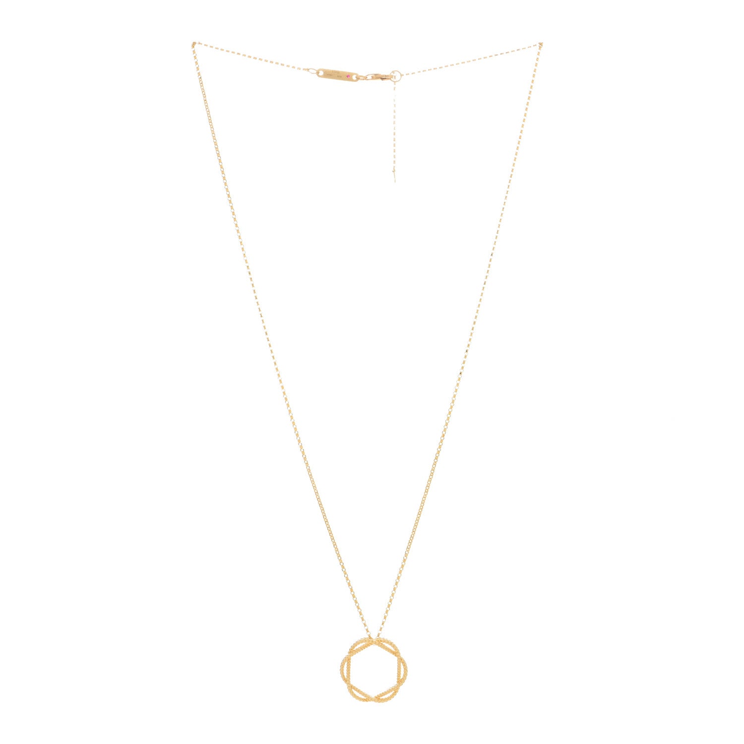 Roberto Coin 18K Yellow Gold Barocco Twisted Circle Necklace 2 of 3