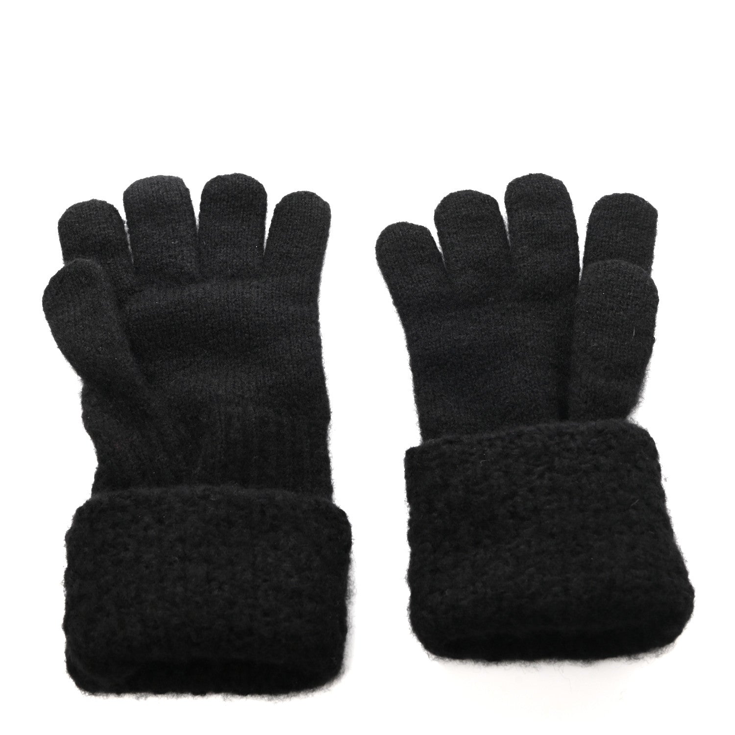 Chanel Cashmere Silk CC Gloves Black 2 of 3