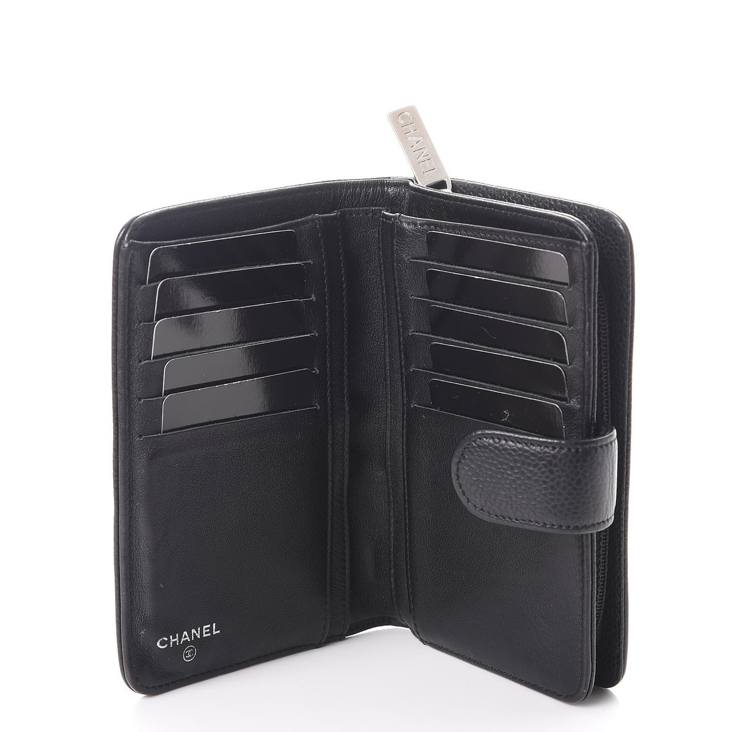 Caviar Timeless CC Zipped Pocket Wallet Black
