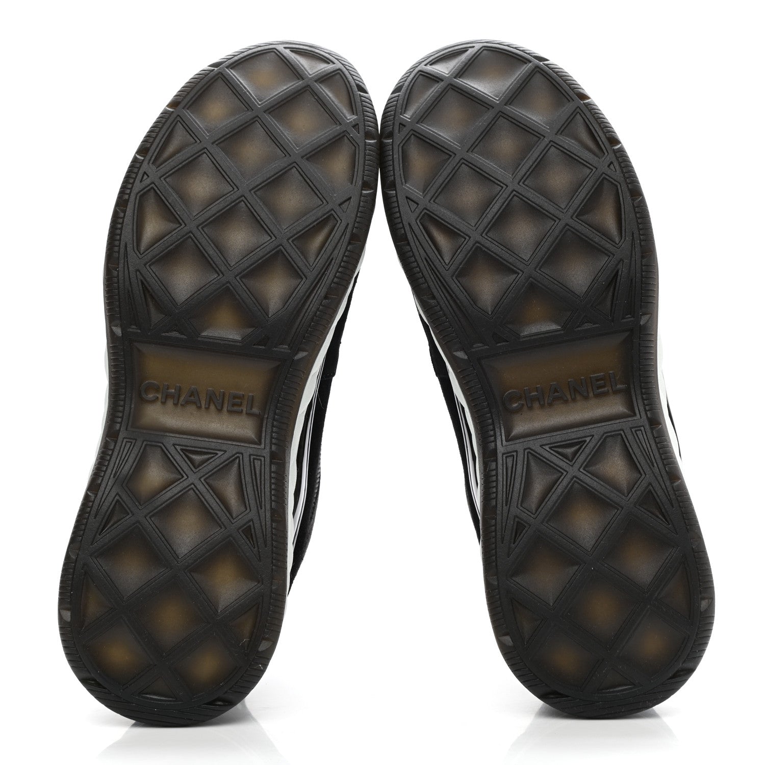 Chanel Fabric Suede CC Sneakers 39 Black Dark Grey 6 of 10