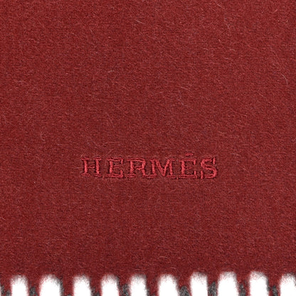 Hermes Cashmere Recto Verso Muffler Rouge H Gris Moyen 4 of 5
