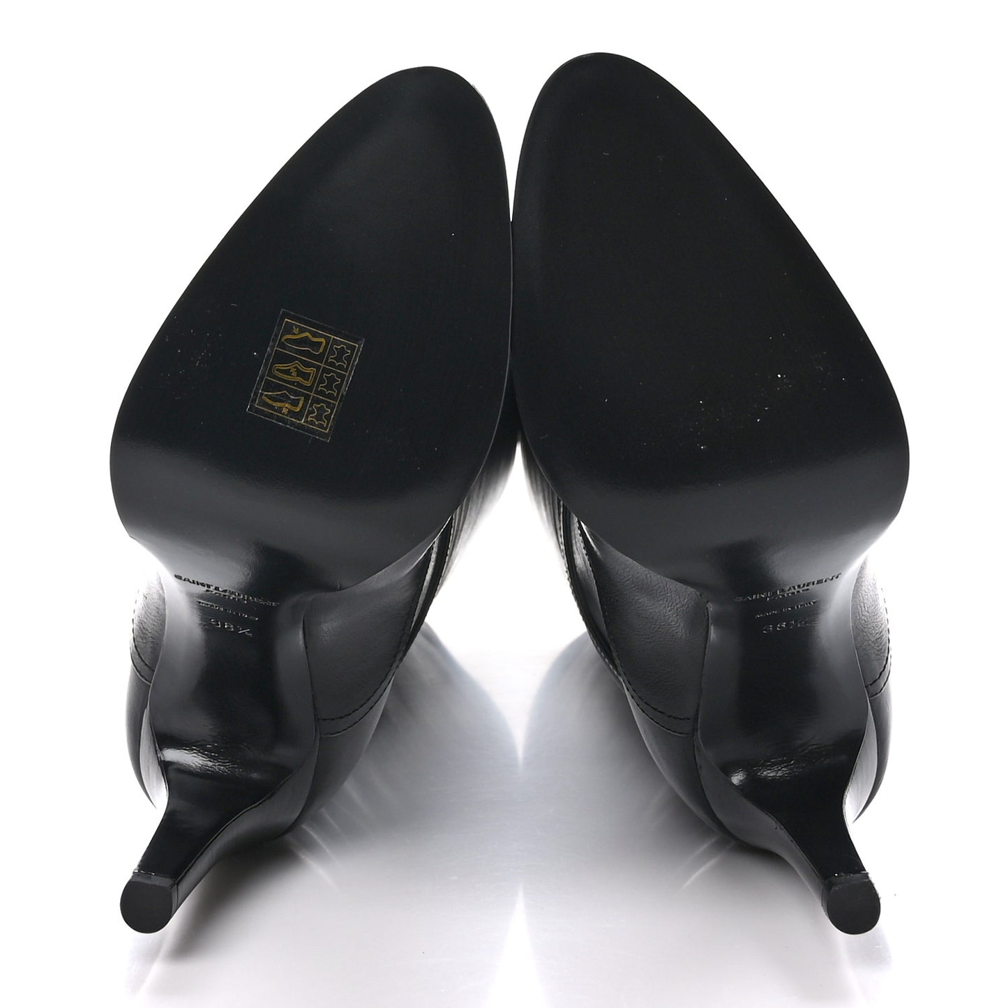 Grained Calfskin Diane 100 Boots 38.5 Black