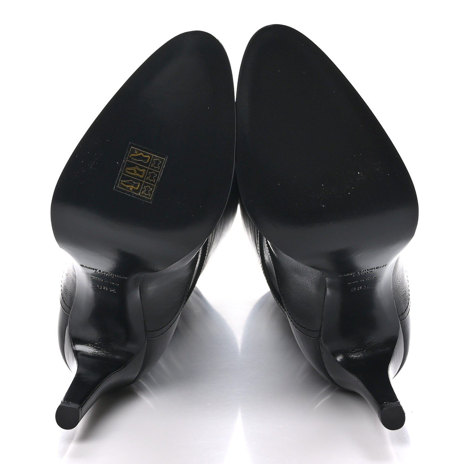 Saint Laurent Grained Calfskin Diane 100 Boots 38.5 Black 5 of 8