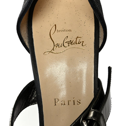 Christian Louboutin Metallic Calfskin Satin Glitter Ambertina 150 Platform 41 Black 6 of 11