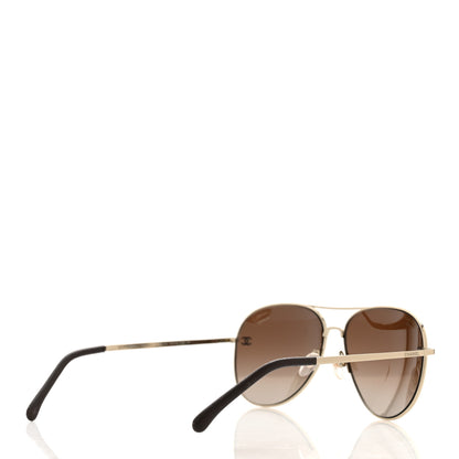 Chanel Metal Polarized CC Aviator Sunglasses 4189-T-Q Brown 4 of 6