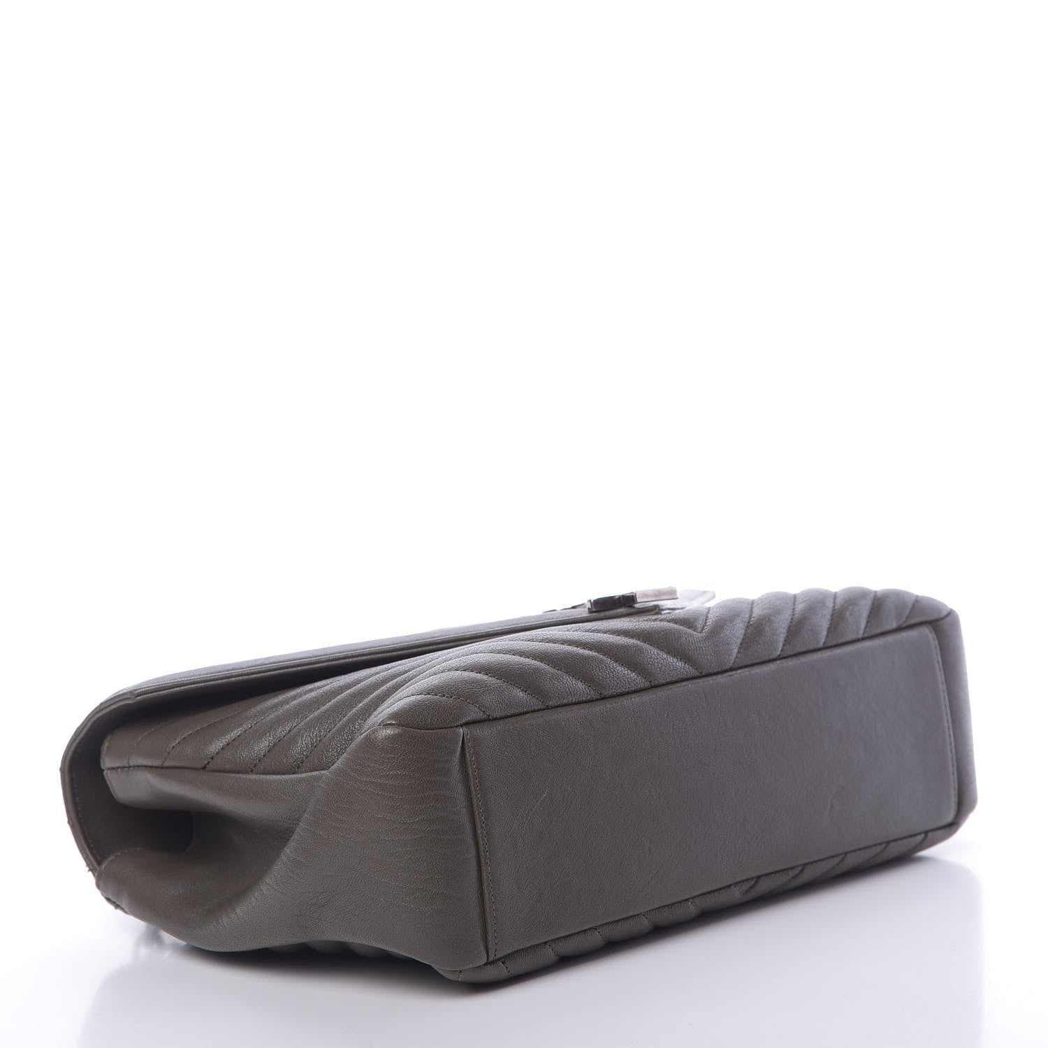 Saint Laurent Sheepskin Matelasse Chevron Monogram Large College Satchel Dark Anthracite 4 of 13