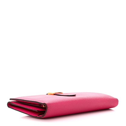 Hermes Chèvre Mysore Bearn Gusset Wallet Rose Shocking 4 of 14
