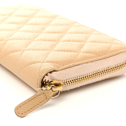 Chanel Caviar Quilted Large Gusset Zip Around Wallet Beige Clair 11 of 11