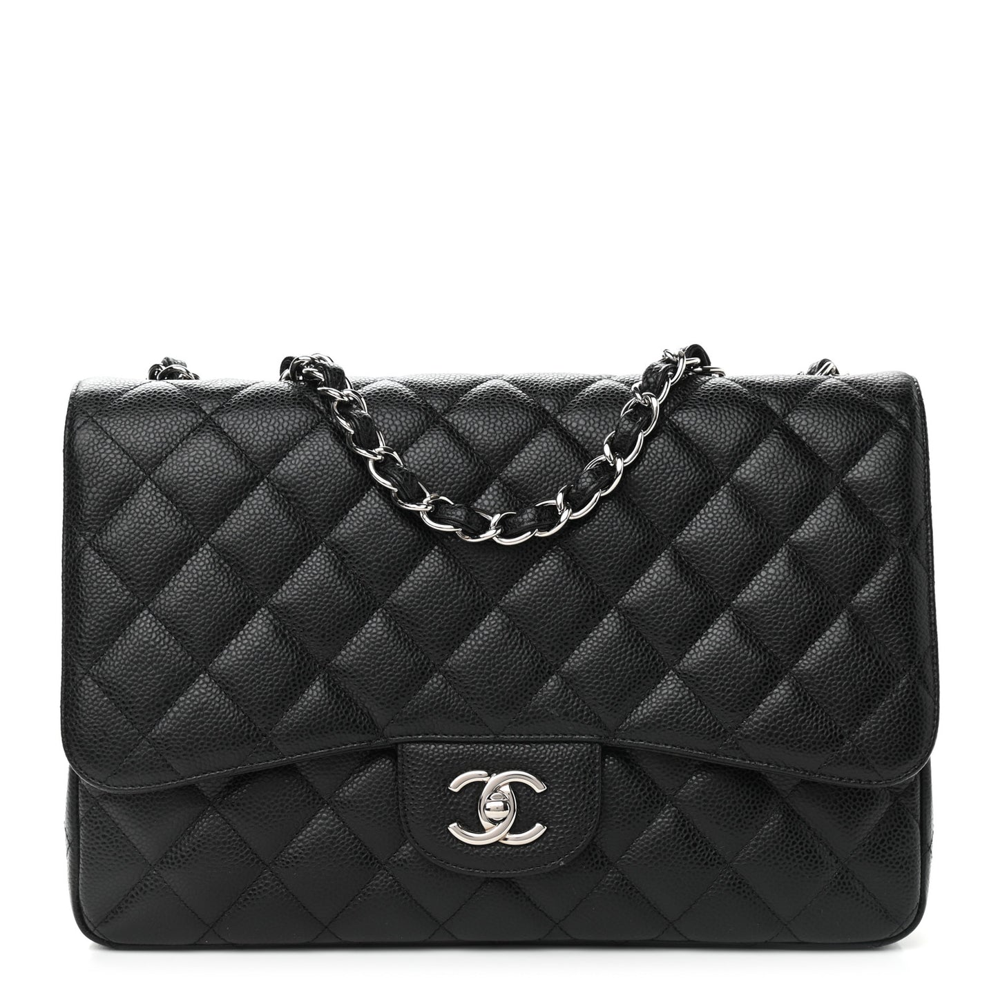 Caviar Quilted Jumbo Single Flap Black
