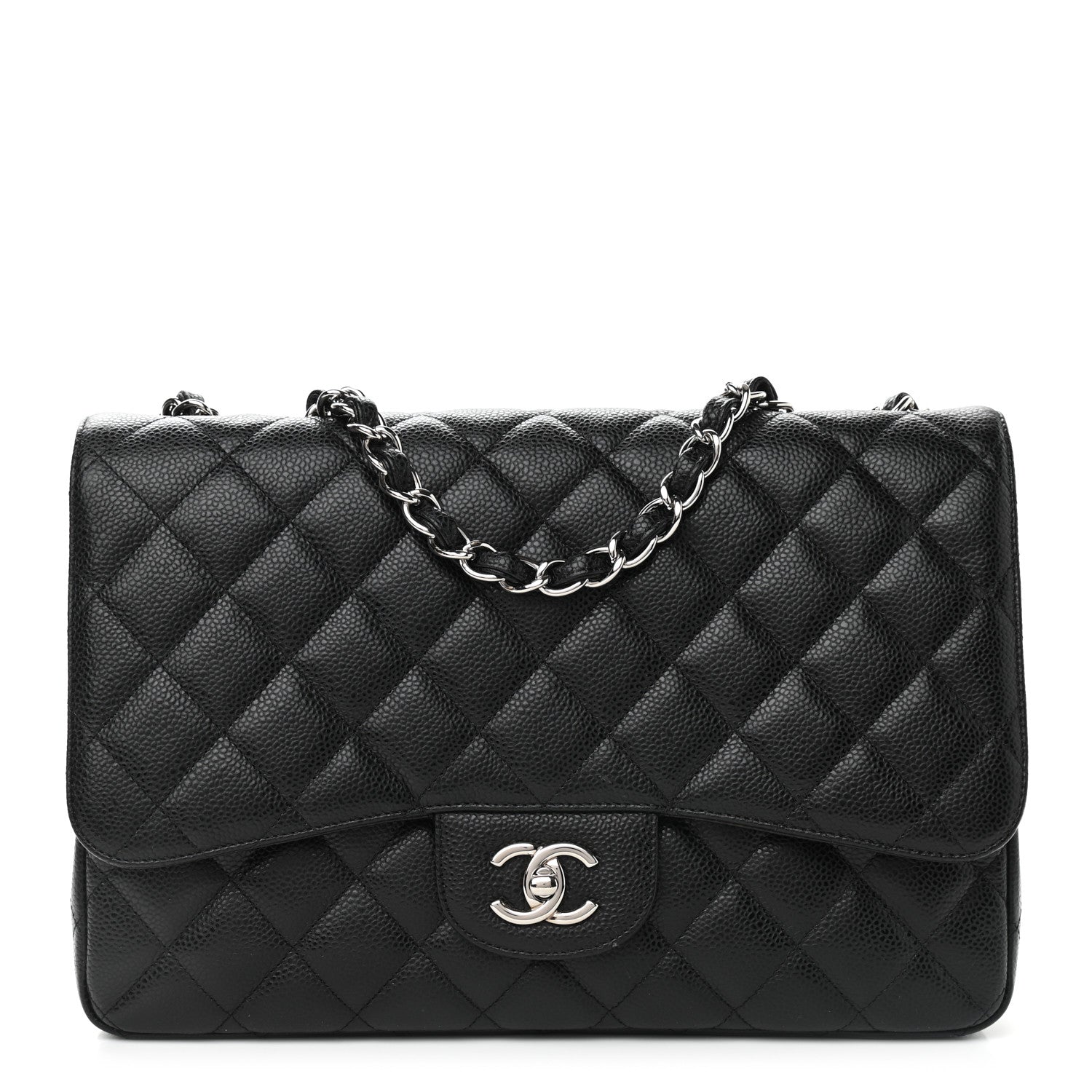 Chanel Caviar Quilted Jumbo Single Flap Black 1 of 12