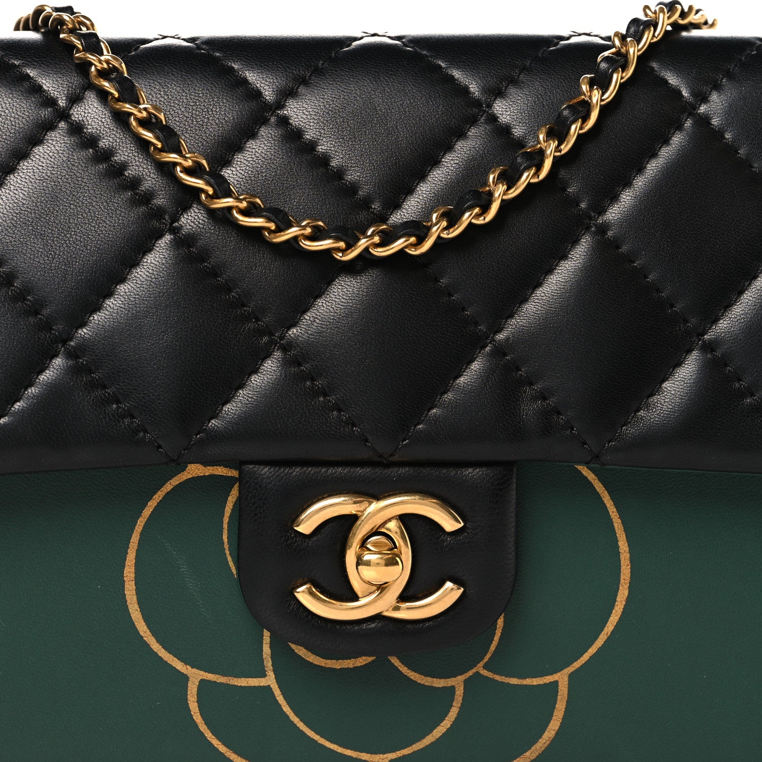Chanel Calfskin Quilted Brasserie Gabrielle Menu CC Clutch Green 8 of 11