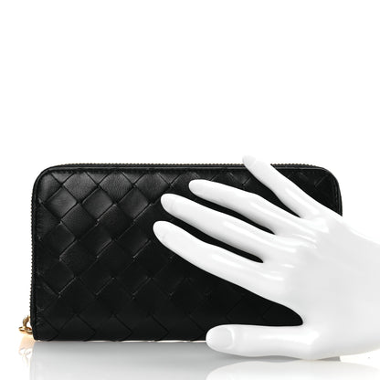 Bottega Veneta Nappa Intrecciato Zip Around Wallet Black 2 of 10