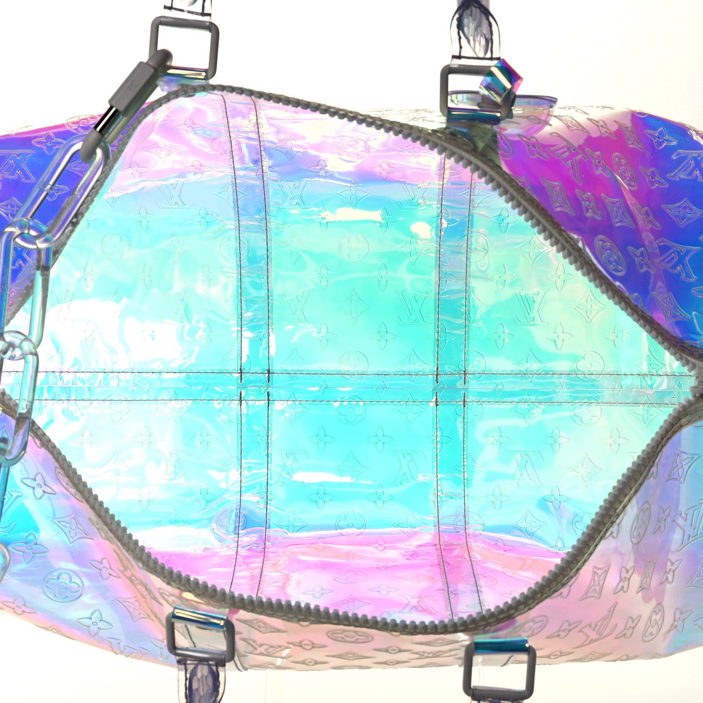 PVC Monogram Keepall Bandouliere 50 Iridescent Prism