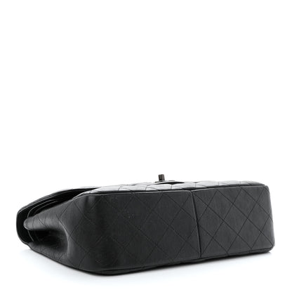 Chanel Crumpled Calfskin Quilted Jumbo Double Flap So Black 4 of 10