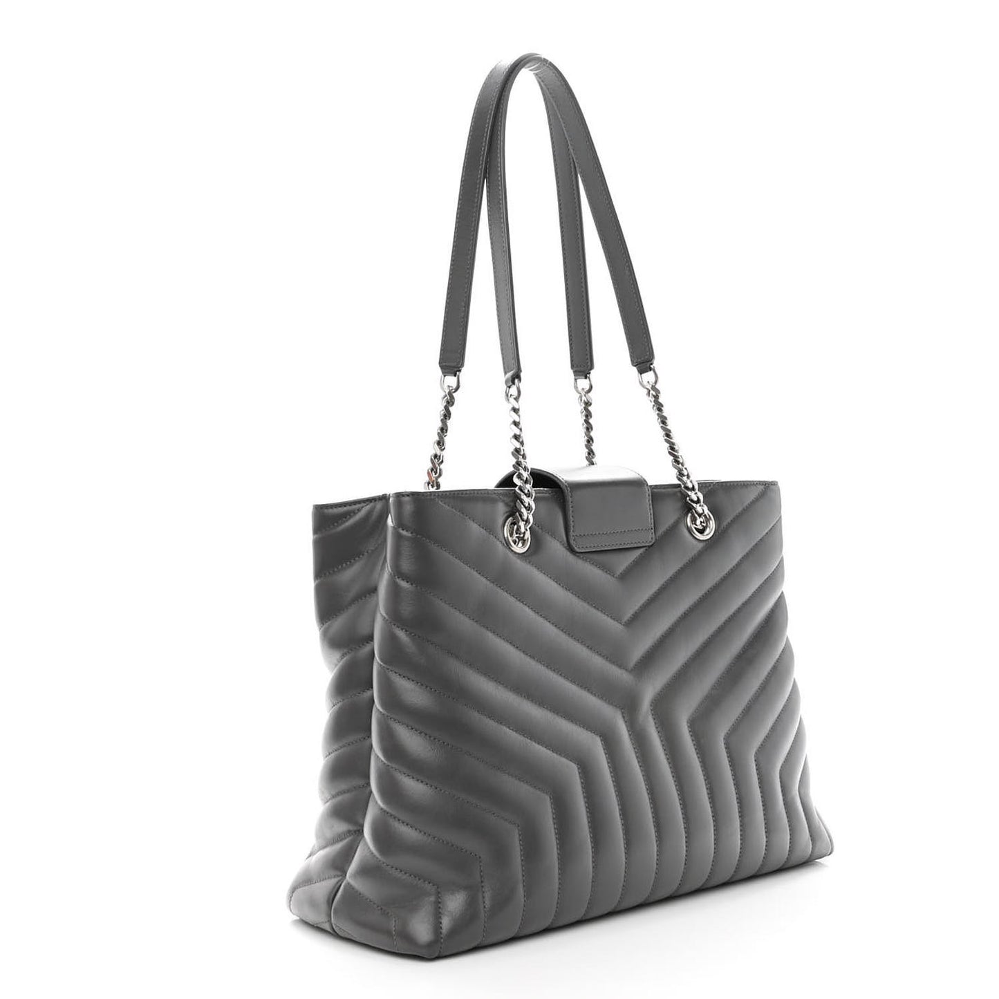 Calfskin Y Quilted Monogram Large Loulou Shopper Storm