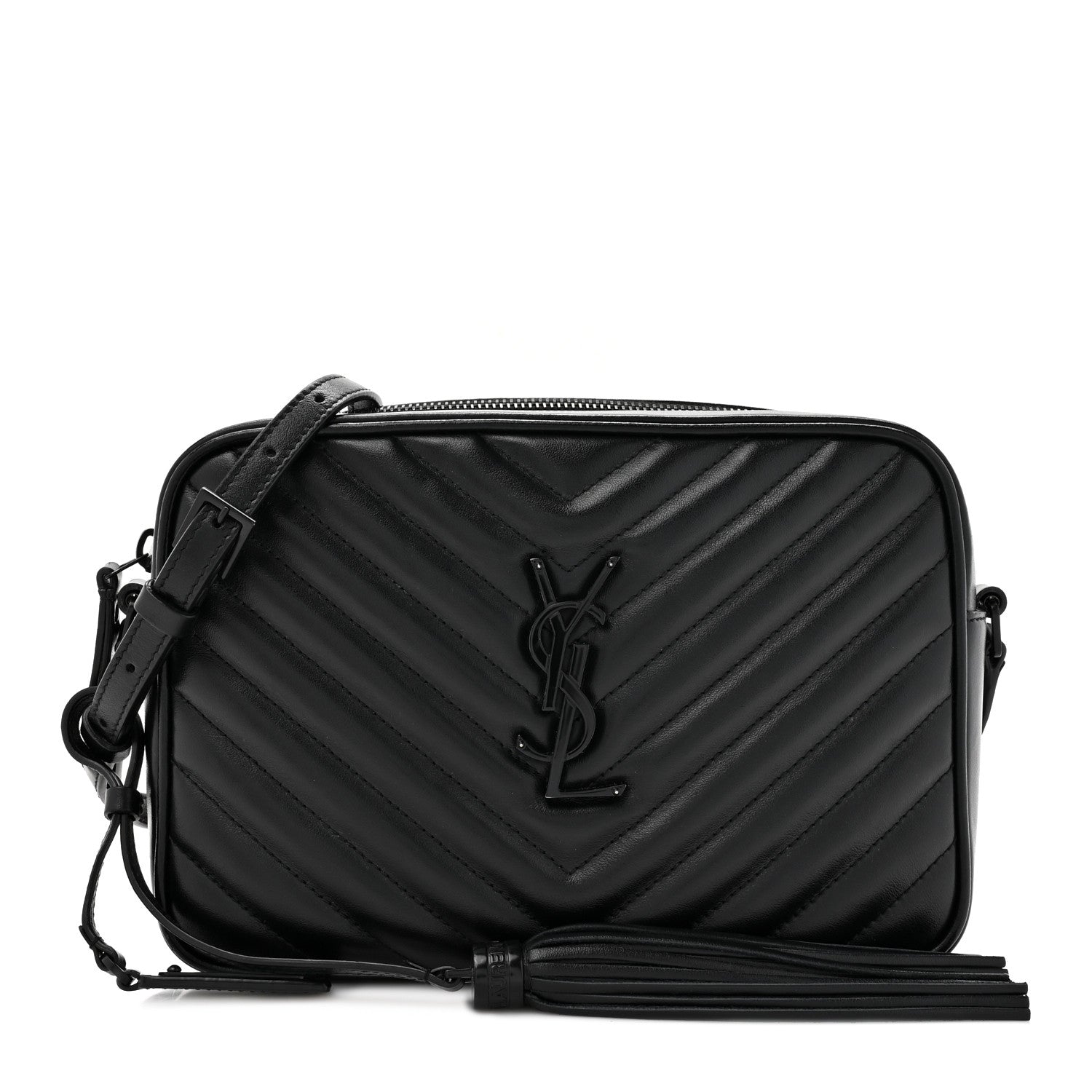 Saint Laurent Calfskin Matelasse Monogram Monochrome Lou Camera Bag Black 1 of 13