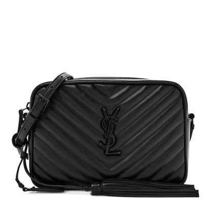 Saint Laurent Calfskin Matelasse Monogram Monochrome Lou Camera Bag Black 1 of 13