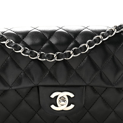 Chanel Lambskin Quilted East West Flap Black 7 of 13