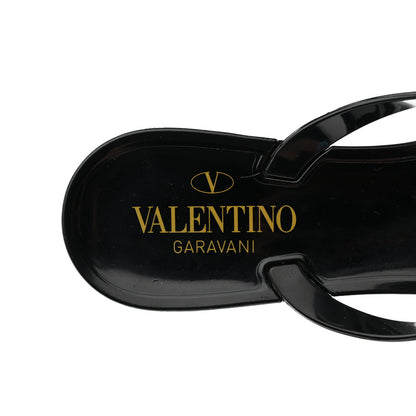 Valentino Garavani PVC Jelly Rockstud Bow Thong Sandals 38 Black 6 of 7