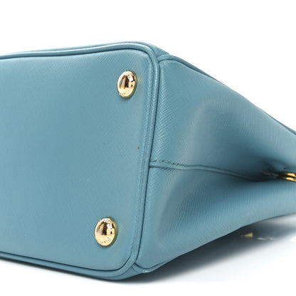 Prada Saffiano Lux Mini Galleria Double Zip Tote Turchese 9 of 9