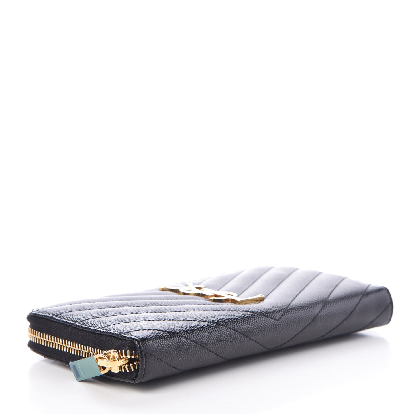 Grain De Poudre Matelasse Chevron Monogram Zip Around Wallet Black