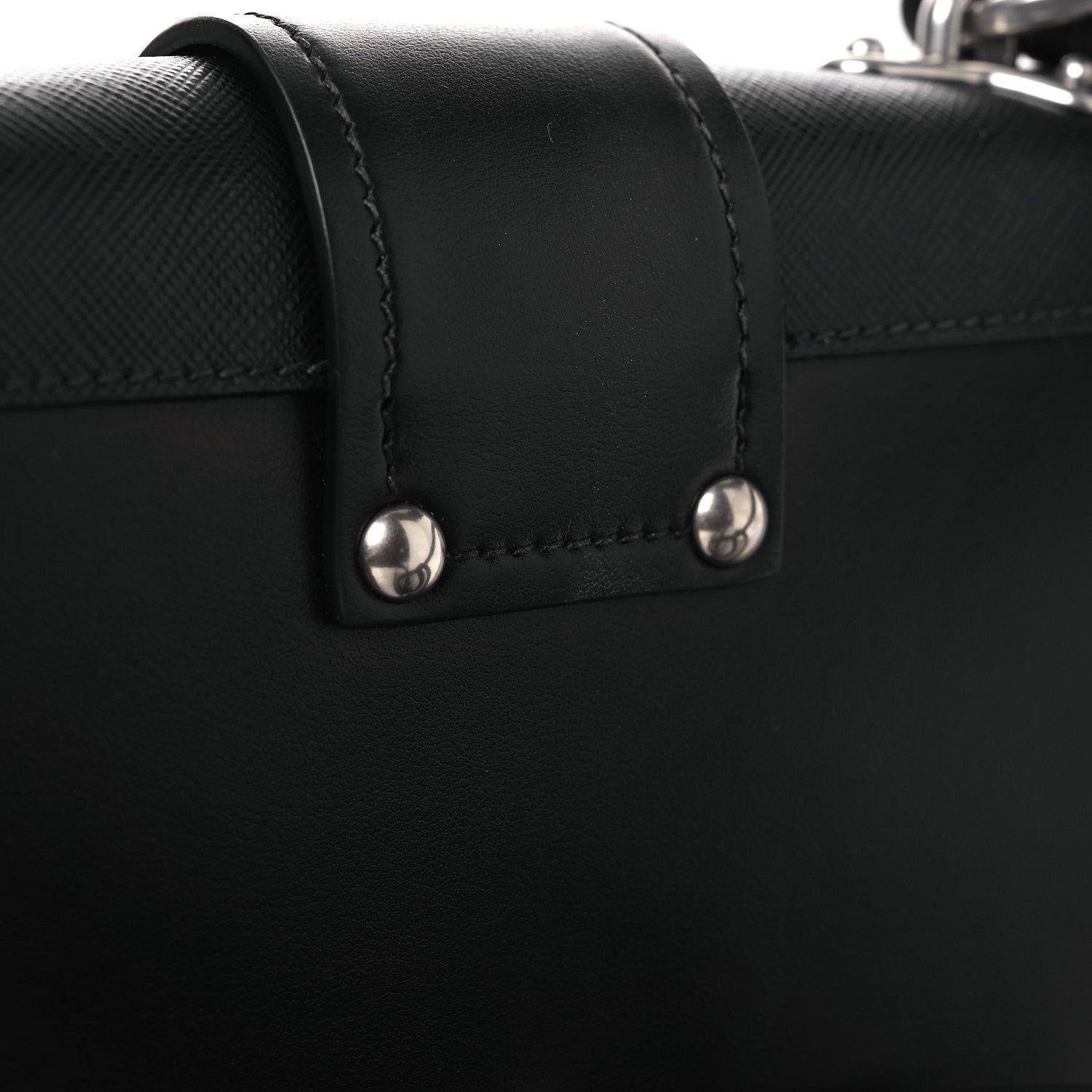 Prada Crystal City Calf Saffiano Cahier Shoulder Bag Black 11 of 11