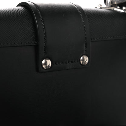 Prada Crystal City Calf Saffiano Cahier Shoulder Bag Black 11 of 11