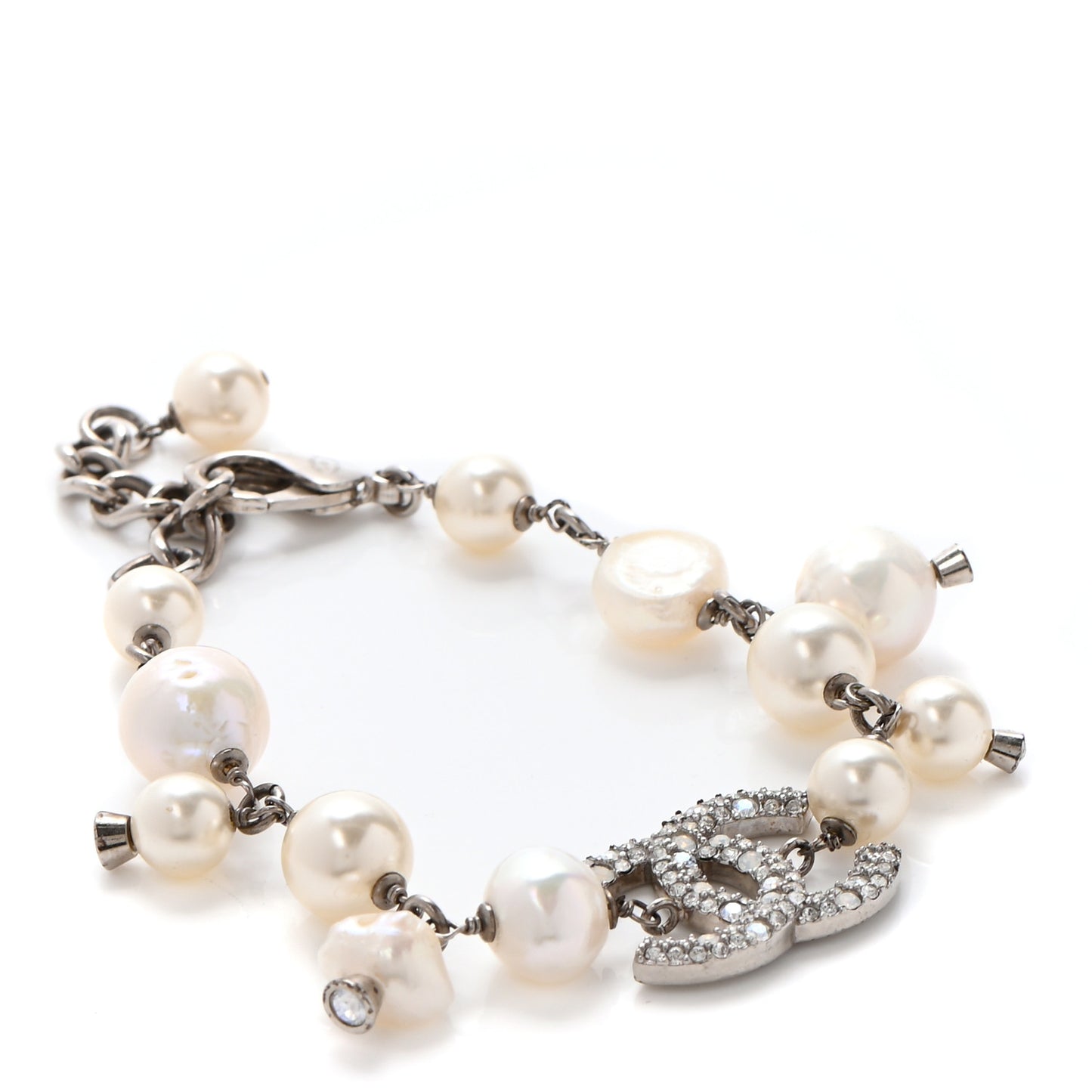 Pearl Crystal CC Bracelet Pearly White