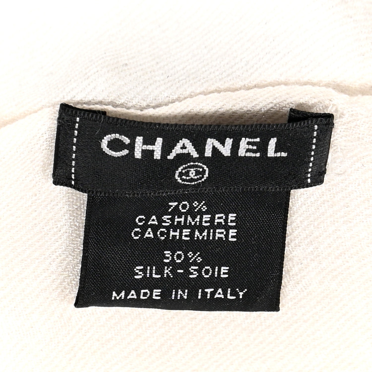 Chanel Cashmere Silk Ombre CC Scarf Ivory Blue 3 of 6