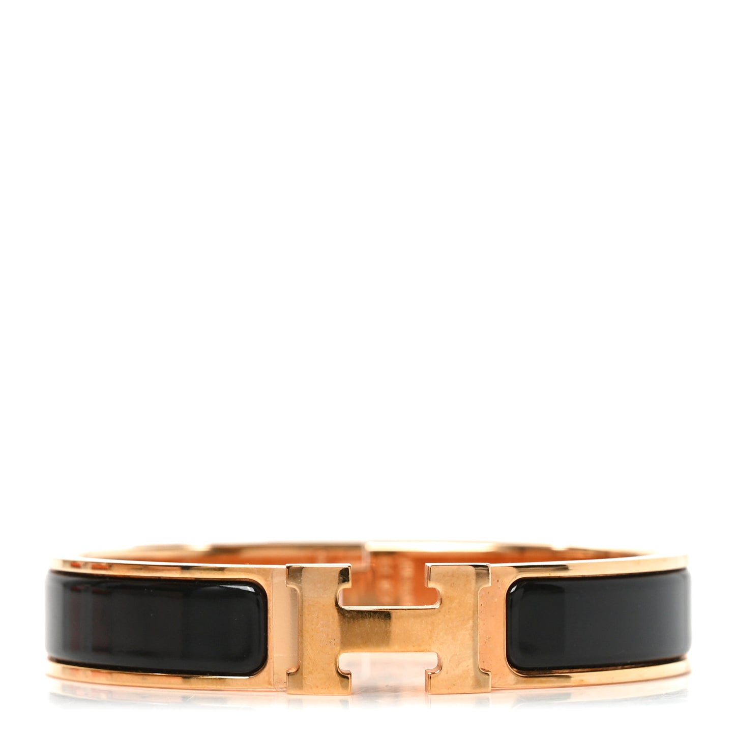 Enamel Narrow Clic Clac H Bracelet PM Black
