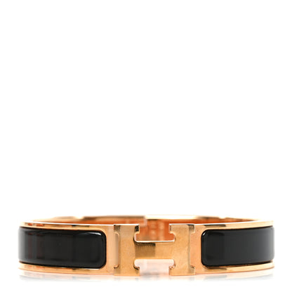 Hermes Enamel Narrow Clic Clac H Bracelet PM Black 1 of 5