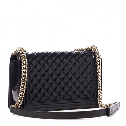 Chanel Iridescent Glazed Calfskin Quilted New Medium Boy Flap Black 2 of 8