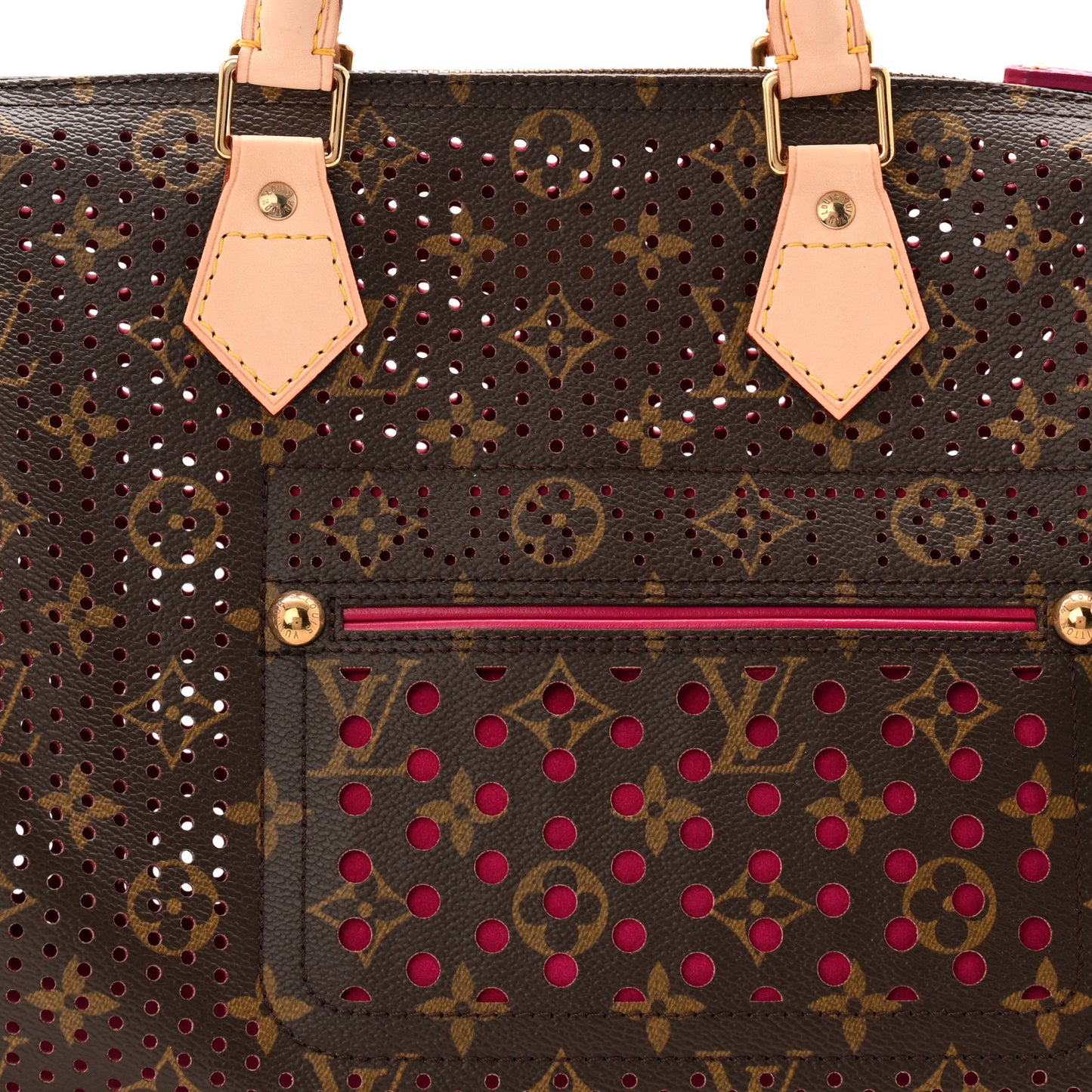 Monogram Perforated Speedy 30 Fuchsia