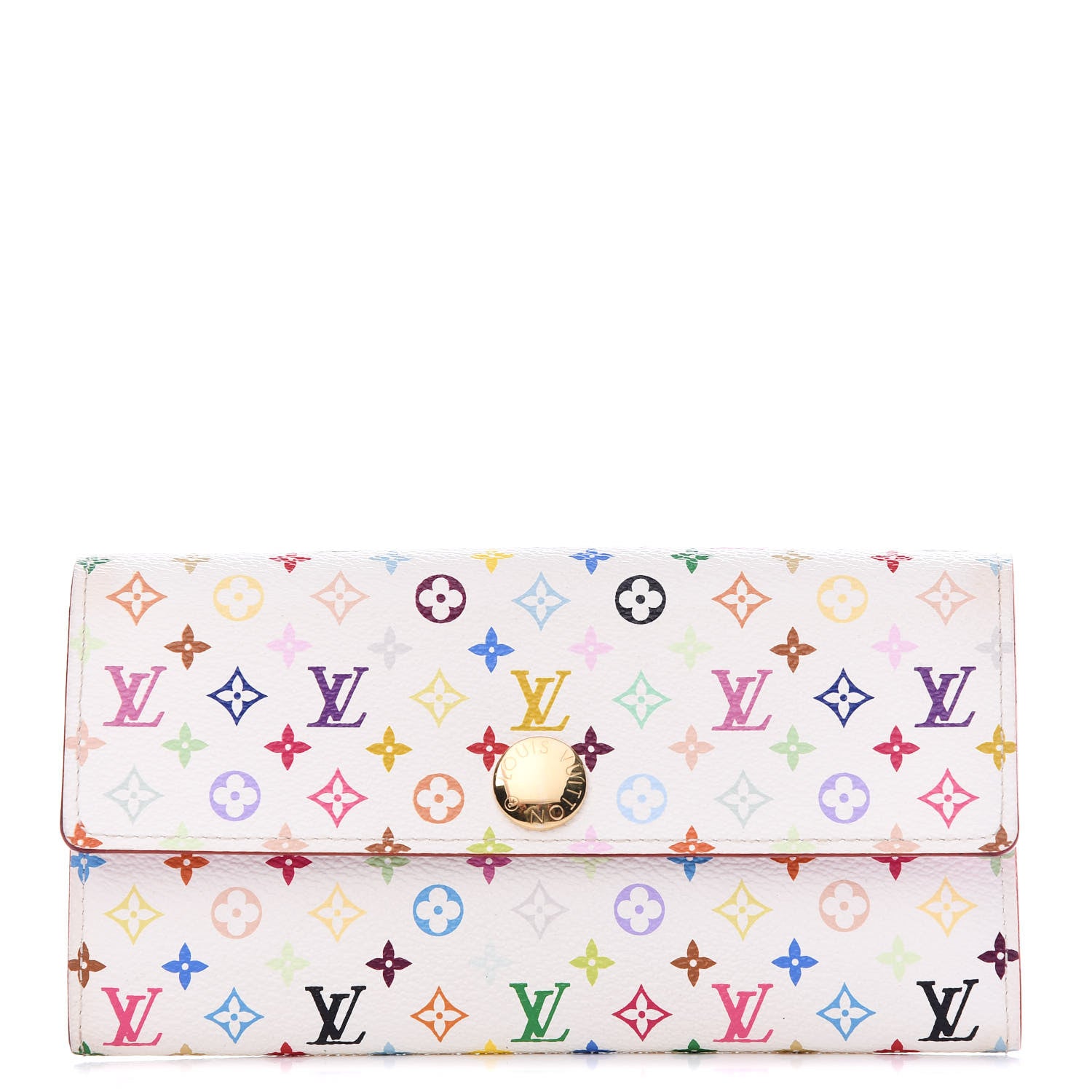 Louis Vuitton Monogram Multicolor Sarah Wallet White Litchi 1 of 8