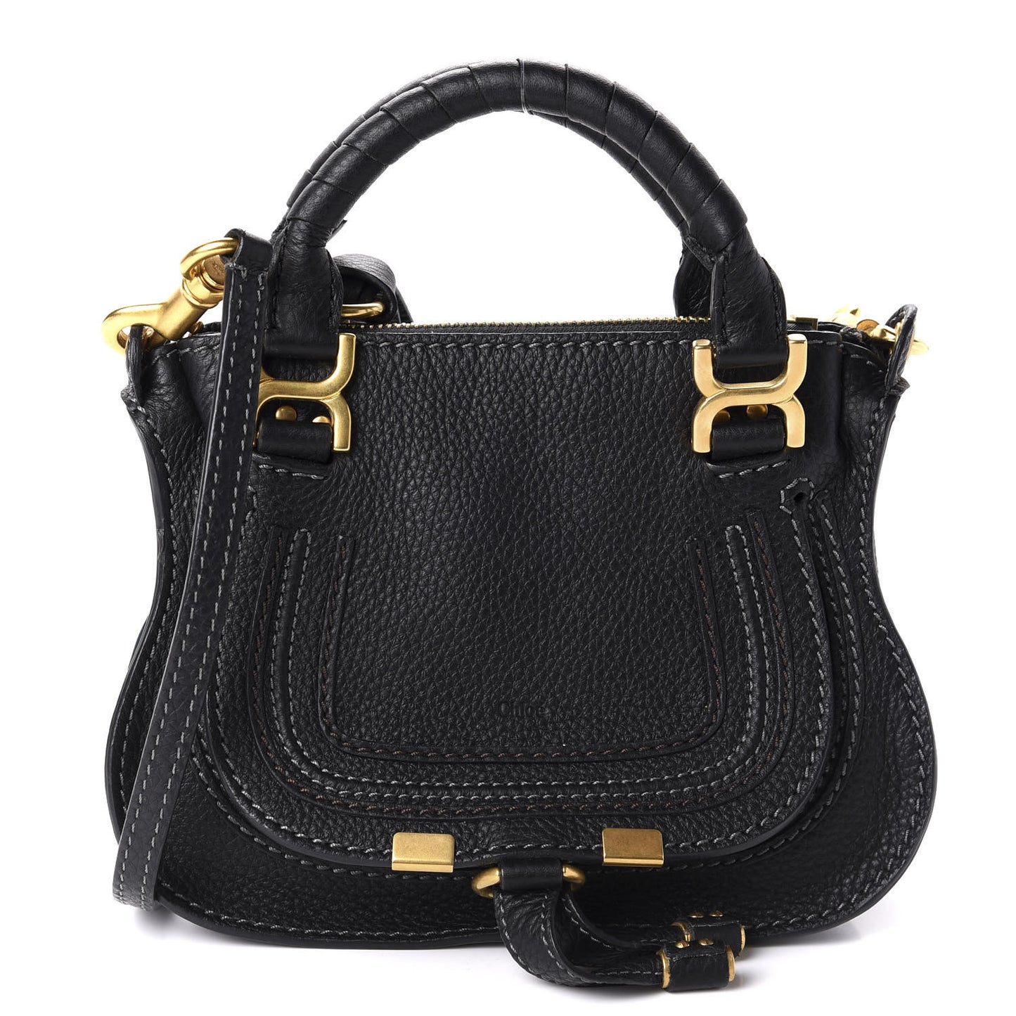 Calfskin Mini Marcie Satchel Black