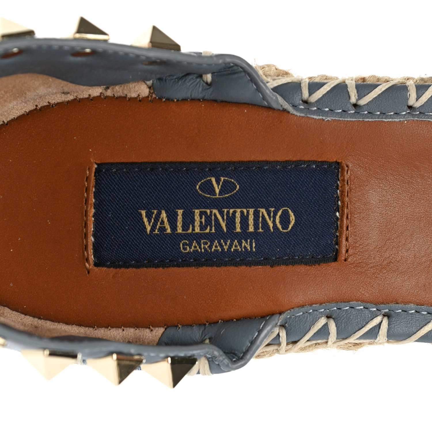 Valentino Garavani Denim Butterfly Embroidered Rockstud Ankle Wrap Espadrille 15/85mm Wedges 36 Light Denim 7 of 10