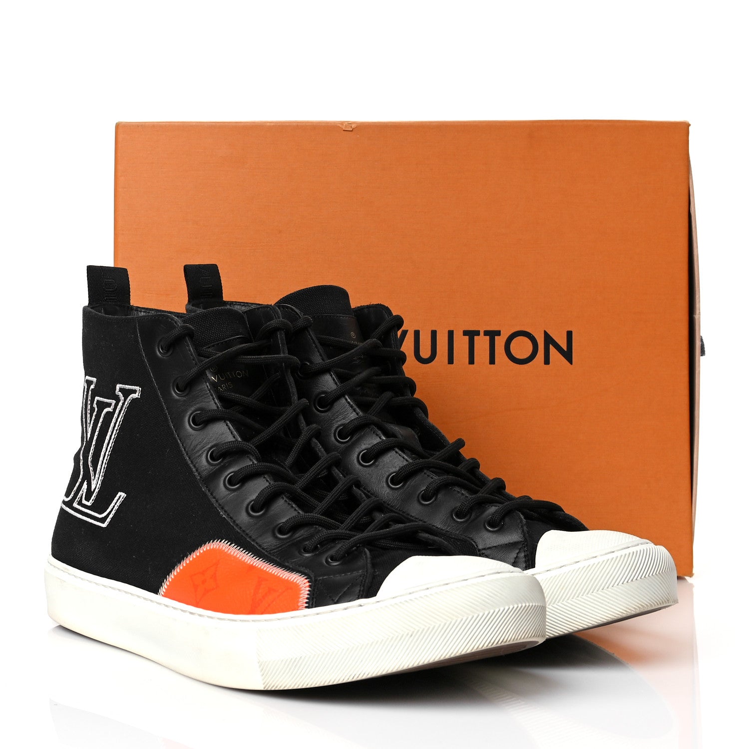 Louis Vuitton Canvas LV Forever Mens Tattoo Sneaker Boots 10.5 Black 11 of 11
