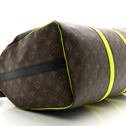 Louis Vuitton Monogram Macassar Keepall Bandouliere 50 Florescent Yellow 8 of 12