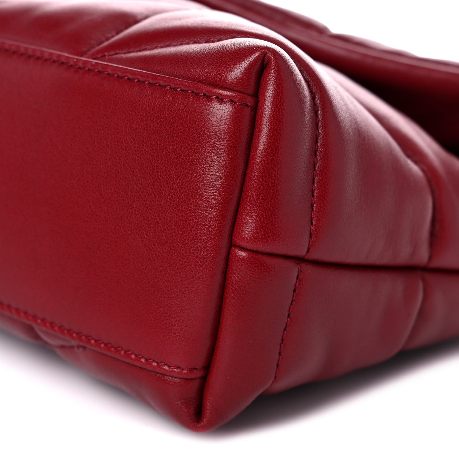Saint Laurent Lambskin Quilted Toy Loulou Puffer Monogram Chain Satchel Red 9 of 9