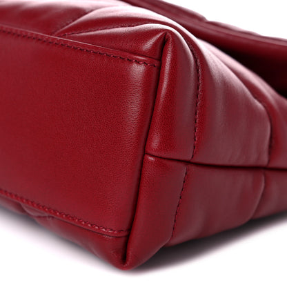Saint Laurent Lambskin Quilted Toy Loulou Puffer Monogram Chain Satchel Red 9 of 9
