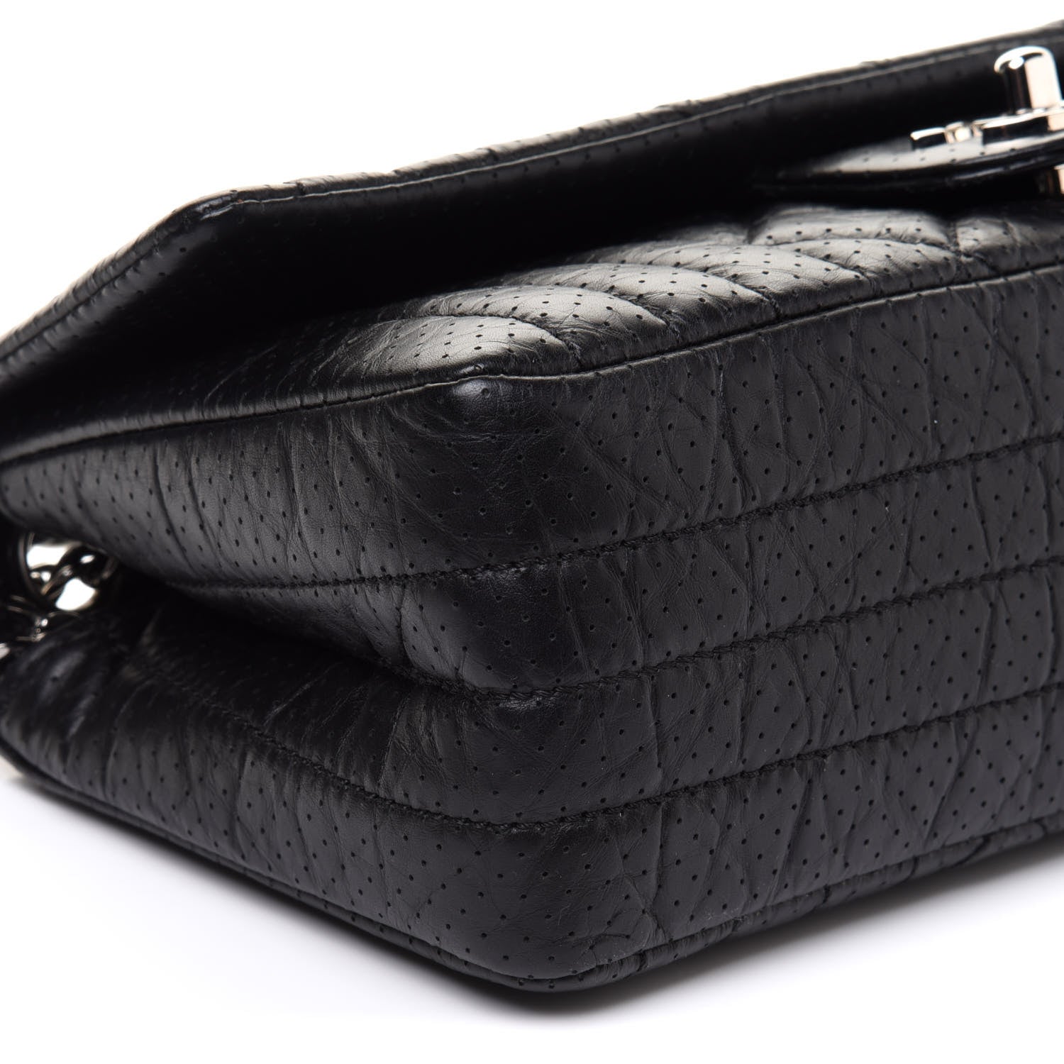 Chanel Aged Calfskin Perforated Flap Black 8 of 10