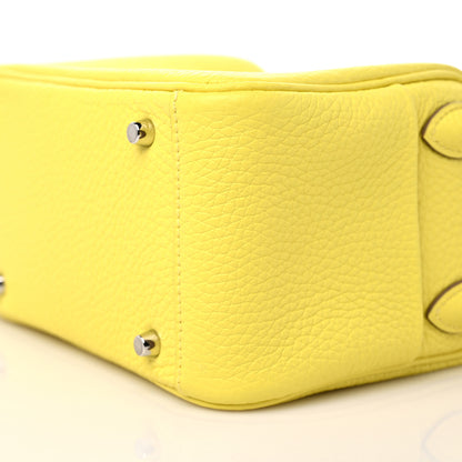 Hermes Taurillon Clemence Mini Lindy 20 Lime 9 of 10