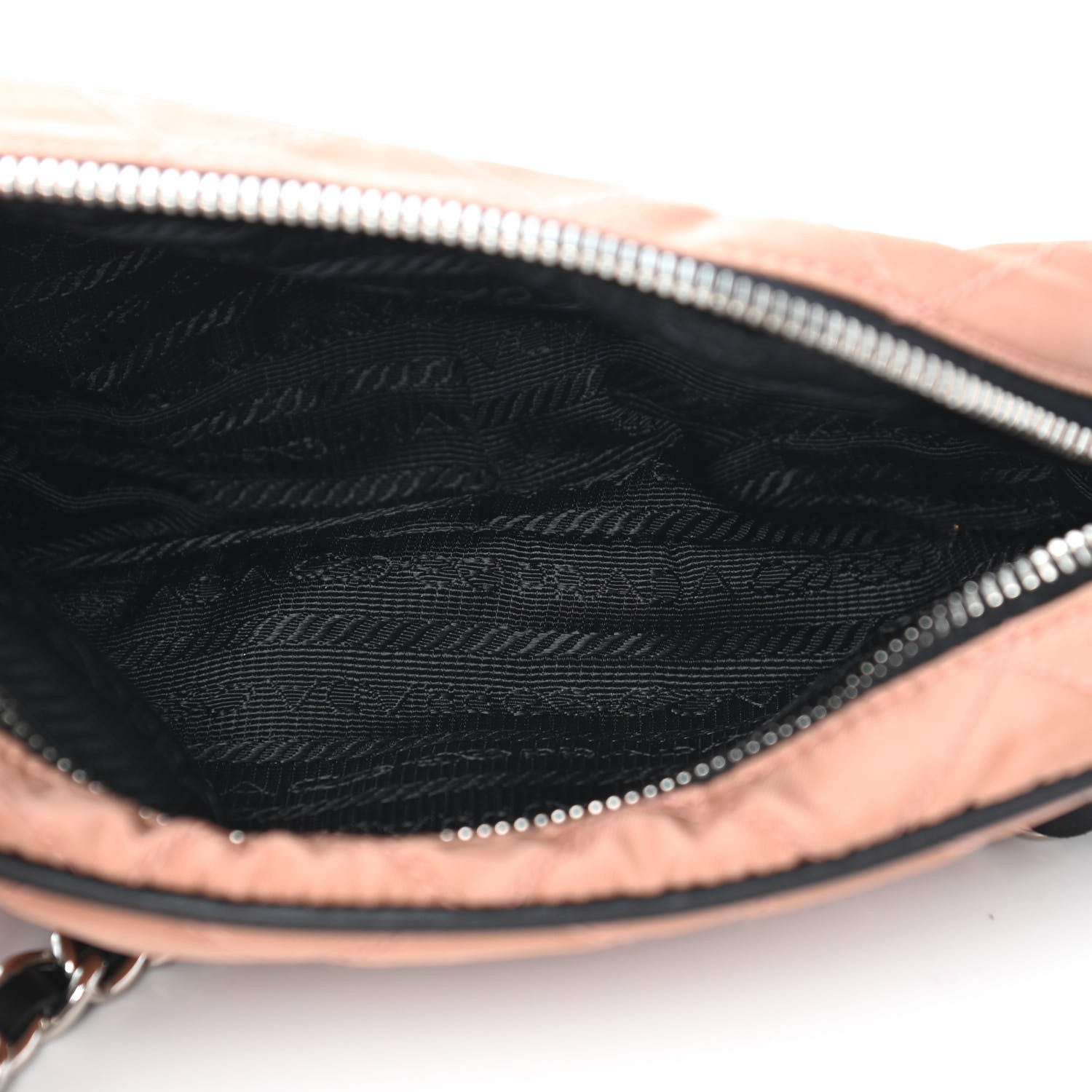 Prada Tessuto Nylon Saffiano Impunturato Quilted Pochette Cammello Black 5 of 7