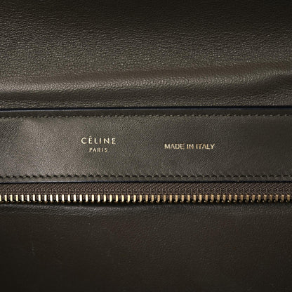 Celine Crocodile Embossed Calfskin Suede Medium Trapeze Taupe 6 of 19