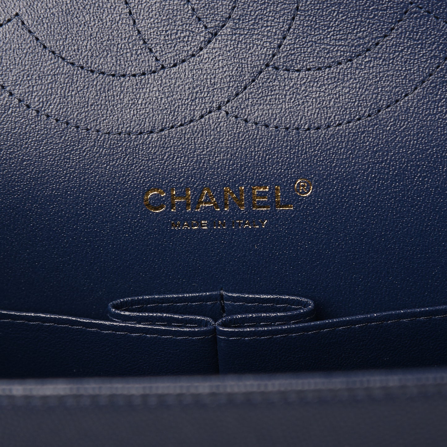 Caviar Quilted Jumbo Double Flap Navy Blue